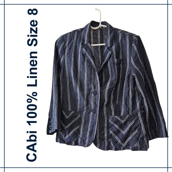 Cabi Linen Jacket EUC size 8 Style #871 - Picture 1 of 7
